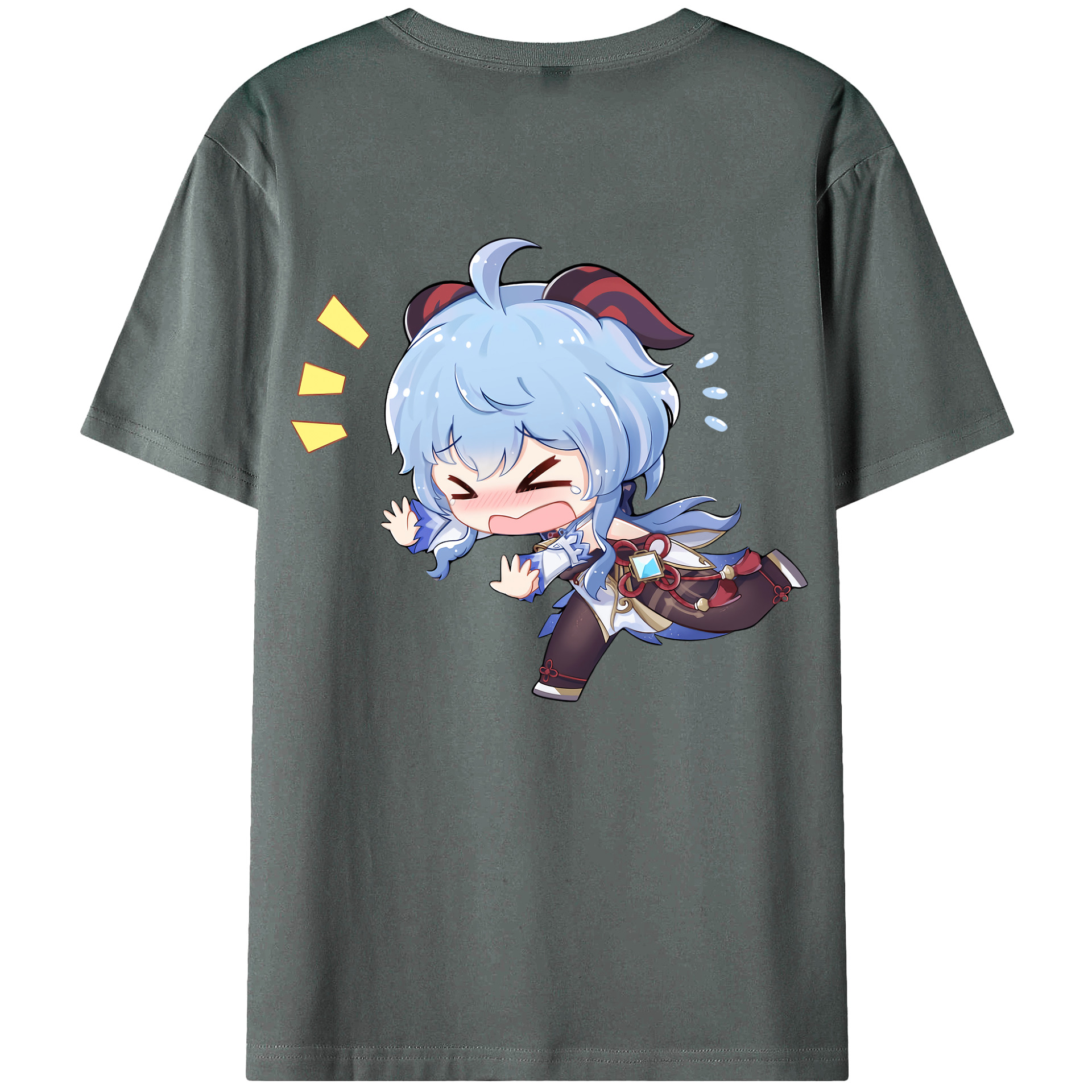 げんし神 甘雨 かんう genshin Ganyu 綿100％半袖Tシャツ（背面プリント）